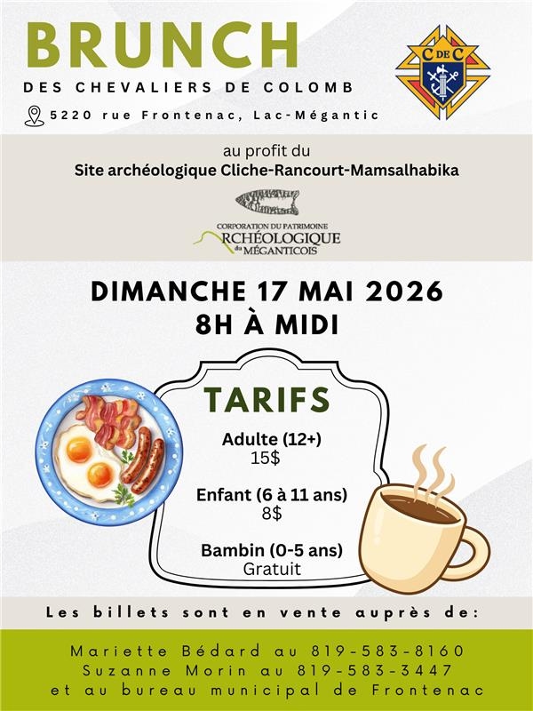 brunch au Chevalier de Colomb 17 mai 2026